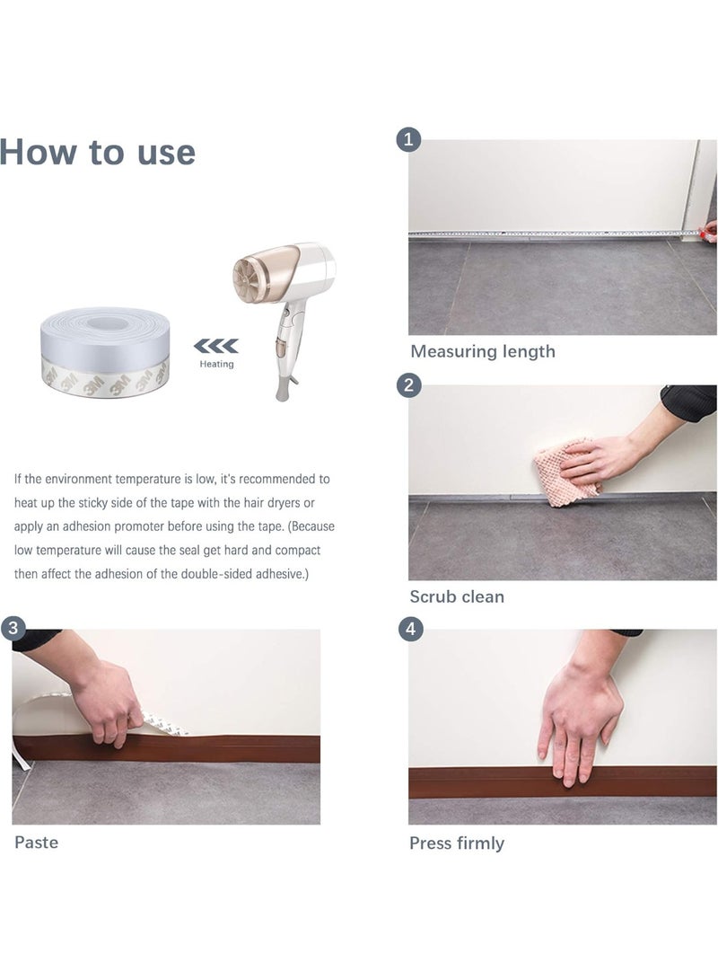 Flexible, self-adhesive, waterproof, leakproof, and mildew-proof sealing tape, suitable for sealing shower and bathroom floors, corners, walls, and toilets. - Image 4